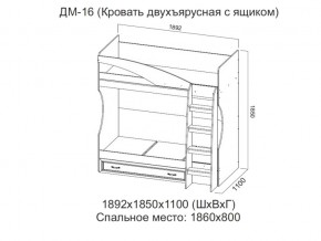 ДМ-16 Кровать двухъярусная с ящиком в Тавде - tavda.магазин96.com | фото